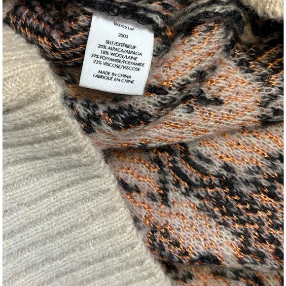 Derek Lam 10 Crosby Leopard Print Alpaca wool sweater Size Medium - Picture 3 of 4